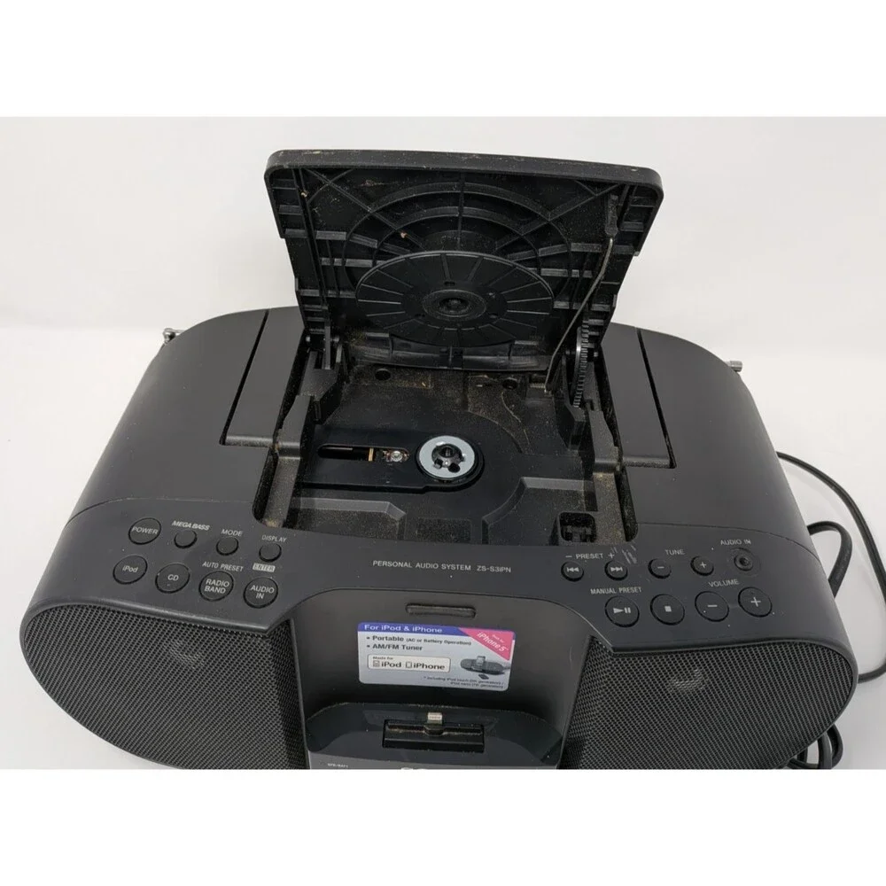 Sony ZS-S3iPN CD Boombox AM/FM Radio Lightning Dock 2013 Tested